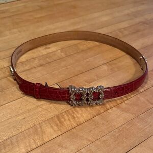 Brighton Red Belt with Silver colored Buckle